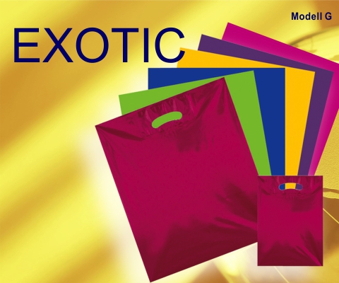 Plastiktüten und Kunststofftaschen neutral bunt in verschiedenen Farben wie blau - gelb- grün- vilolett - pink und violett