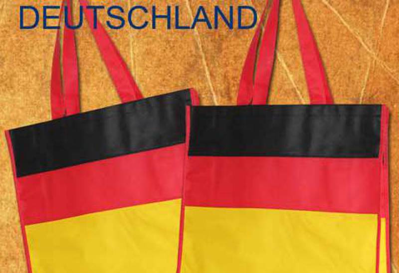 Tragetaschen Deutschland Non Woven Tasche in den Farben der BRD mit roten halblangen griffen