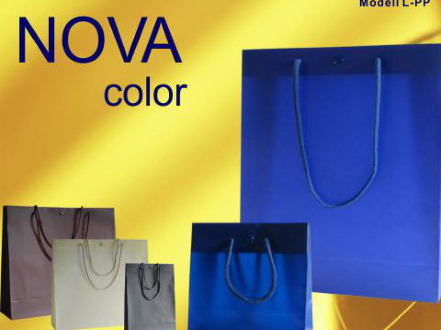 Kunststoff Taschen mit Kordeln exklusiv mit Druckknopf in den Farben blau grau boreaux und beige